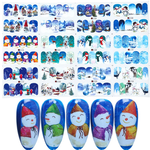 Animal Print Water Nail Decals - Cow and Leopard Designs for Stunning Winter Manicure - 12 Unique Patterns for Creative Nail Art