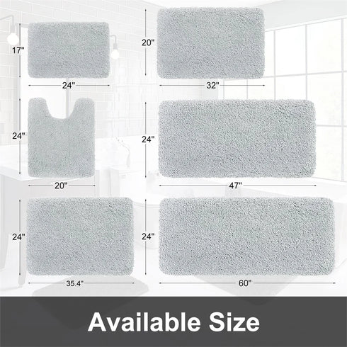 Luxury Absorbent Non-Slip Bath Mat Plush Bathroom Rug Soft Fluffy Carpet