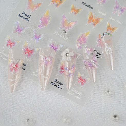 Adorable Pink Christmas Nail Art Stickers with Shiny Shells, Cute Snowflakes, Stars, and Wreaths - 5D Embossed Nail Decorations for Festive Nail Designs