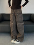 Baggy High Waist Cargo Jeans for Women - Vintage Japanese 2000s Style Denim Trousers Perfect for Fall Outfits and Aesthetic Streetwear