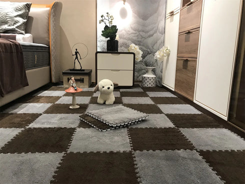 Soft Plush Kids Carpet Play Mat Interlocking EVA Foam Rug for Children