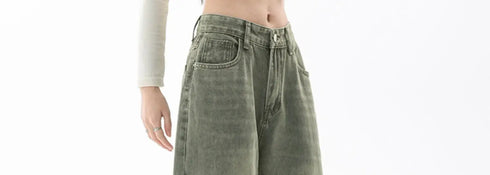 Chic High Waist Loose Straight Leg Women's Jeans for Effortless Streetwear Style - Ideal for Casual Y2K Fashion and Fall Outfit Inspiration