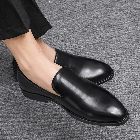 Business Formal Slip-On Leather Shoes for Men Dress Fashion Oxford Moccasins