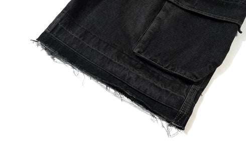 Ro Style Ribbons Streetwear Multi-pockets Cargo Shorts for Men