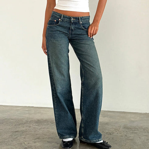 Women Wide Leg Jeans Casual High Waist Baggy Denim Pants