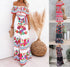 Elegant One-shoulder Short-sleeved Dress For Women Fashion Splicing Floral Print Dresses
