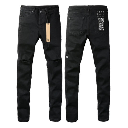 24fw American Fashion Retro Washed Ripped Denim Pants