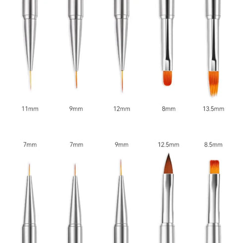 Professional Dual-ended Acrylic Nail Art Brush Set for Creative Gel Polish Manicure and Detailed Flower Painting, Ideal for Spooky Season Nails