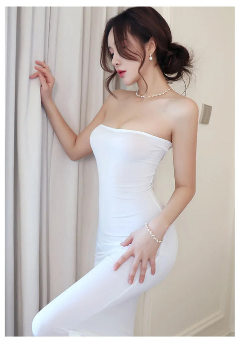Summer Ice Silk Open Back Dress For Formal Occasions