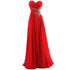 Strapless A-Line Chiffon Bridesmaid Dress With Beading Crystals and Pleats Corset Back