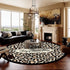 Leopard Print Round Carpet Decoration for Living Room Area Rugs Non-Slip Floor Mats