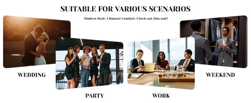 Coffee 3 Piece Slim Fit Groom Tuxedo Suit Set for Men Formal Business Party Wear