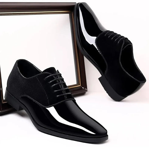 Stylish Black Lace-Up Oxfords for Men - Formal Office & Party Shoes