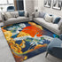 Classical Elegant Blue Rug for Retro Living Room and Bedroom Carpet Decoration