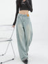 Baggy Straight Denim Pants Women Casual High Waist Vintage Jeans