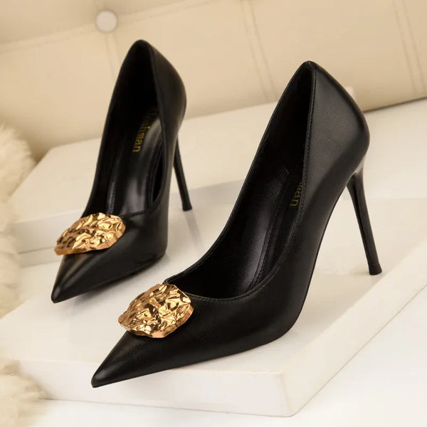 6cm/9.5cm High Heels Women Pumps Soft Leather Stiletto Party Shoes