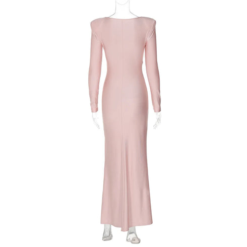 Elegant O-neck Long Sleeve Bodycon Evening Party Dresses