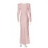 Luxury Women's Formal Occasion Dress Elegant O-neck Long Sleeve Bodycon Evening Party Robe