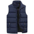 Men's Warm Sleeveless Vest Jacket for Winter - Casual Waterproof Zipper Coat with Stand-up Collar for Autumn Adventures