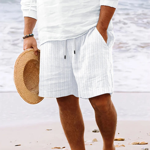 Men's Casual Beach Shorts - Solid Color Loose Fashion Pants