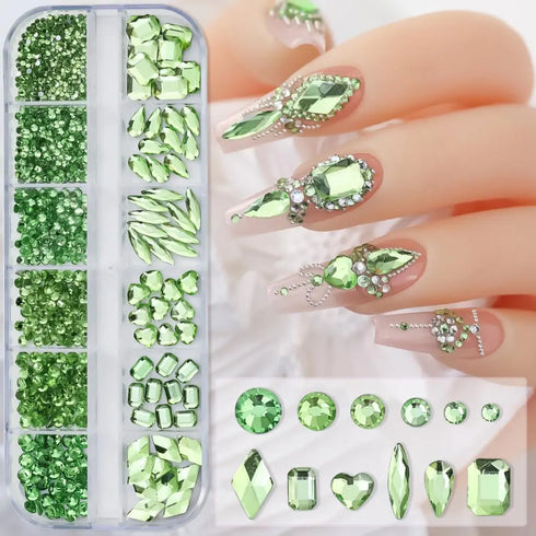 Luxury Nail Art Decoration with Mixed Rhinestones and Crystal Gems for Stunning Manicure Accessories - Perfect for Fall Season Nails