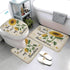 4 Piece Doormat Shower Curtain Set with Non-Slip Rugs Toilet Seat Cover and Bath Carpet for Bathroom Decor