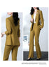 Elegant Women's Blazer Coat and Trousers Suit Set - Stylish Casual Outfit for Office and Autumn Wear with Flare Pants and Slim Fit Design