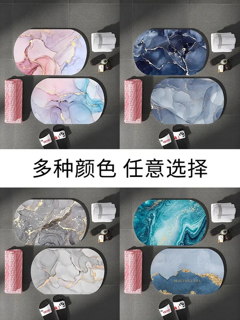 Luxury Nordic Diatomite Bath Mat Anti Slip Super Absorbent Quick Dry Floor Mat