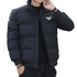 Versatile Winter Down Jacket for Men - Casual Solid Color Thick Warm Outerwear with Printed Design and Appliques