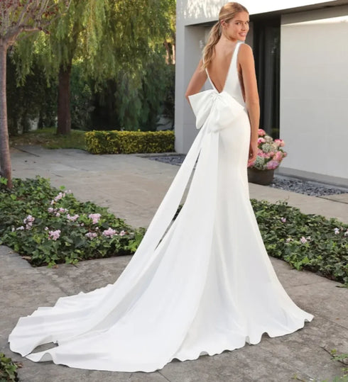 Vintage Sexy V-Neck Beaded Wedding Dresses Mermaid Gowns