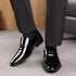 Men's Leather Oxford Shoes Slip On Business Dress Loafers with Pointed Toe