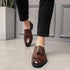 Luxury Black Low Heeled Tassels Loafers for Men Business Dress Shoes