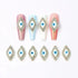 10pcs Devil's Blue Eye Nail Charms with Glitter Rhinestones for Stunning Nail Art Decoration and Manicure Accessories