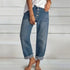 Casual Summer Wide-Leg Jeans for Women - Trendy Loose Pants with Pockets and Empire Waist - Perfect for Stylish Summer Outfits and Homecoming Events