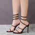 Rhinestone Snake Stiletto Gladiator Sandals For Wedding