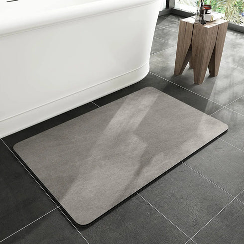 Diatomaceous Earth Non-Slip Bath Mat Super Absorbent Bathroom Rug Thin Rubber Pad