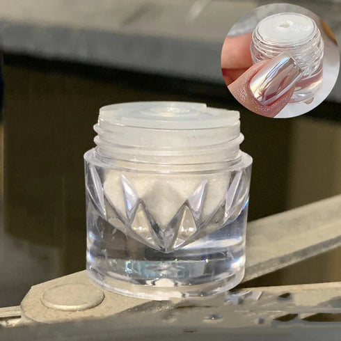 Magic Clear Pearlescent Mirror Effect Nail Glitter Powder - 0.5g Shimmering Aurora Pearl Chrome Pigment for Stunning Nail Art