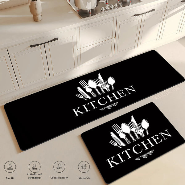 Waterproof Oilproof Kitchen Rug Antislip Large Floor Mat Soft Cozy Doormat