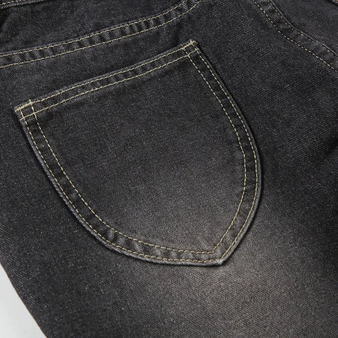 Floral Embroidery Vintage Low Rise Flared Jeans Women