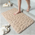 Cobblestone Embossed Non-Slip Bath Mat Memory Foam Carpet for Bathroom Shower Room Doormat