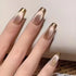 24pcs Glittering French Square Acrylic False Nails with Wavy Design - Full Cover Detachable Nail Tips for Stunning Nail Art