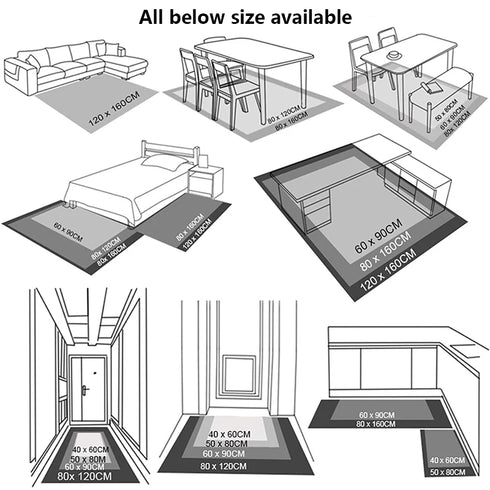 Nordic Geometric Square Carpet for Living Room and Bedroom Luxury Non-Slip Floor Mat