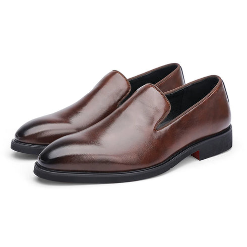 Business Formal Slip-On Leather Shoes for Men Dress Fashion Oxford Moccasins