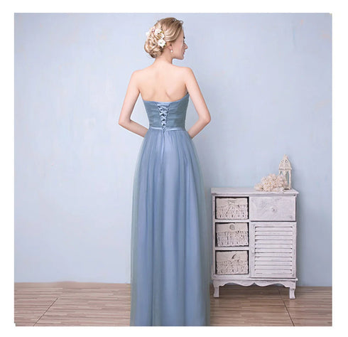 Elegant Sleeveless Tulle A-Line Bridesmaid Dress With Satin Belt And Lace Up Bow For Weddings