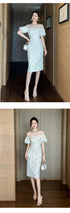 Work Style Striped Floral Formal Occasion Dress Women Clothes