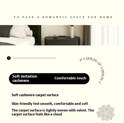 Cashmere Imitated French Oval Bed Rug for Living Room and Study, Dirt Resistant Non-Slip Carpet