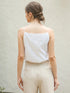 White Linen Sleeveless Tank Top for Women - Casual Summer Streetwear