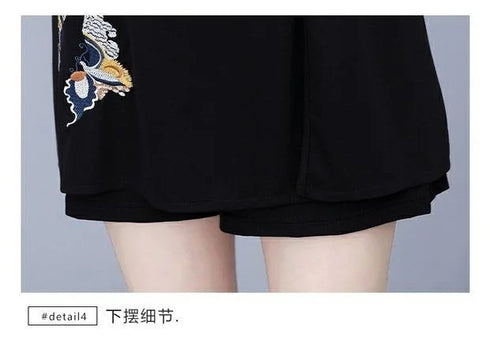 Women's Suit Chinese Style Outfits Matching Crop Top Shorts Two Piece Sets Summer Retro Cheongsam Lady Clothes