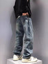 Ripped Jeans Baggy Straight Fit Denim Pants Mens Jeans Streetwear Hip Hop