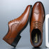 Classic Handcrafted Men's Leather Brogue Oxford Dress Shoes